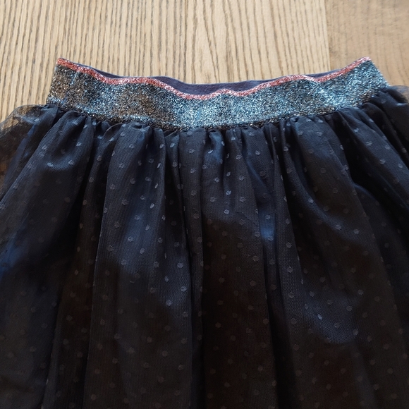 H&M Girls Tulle Skirt Do Epic Stuff Black Navy Sparkles Size 14Y - Picture 9 of 11